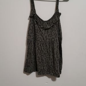 Army green leopard print tank
